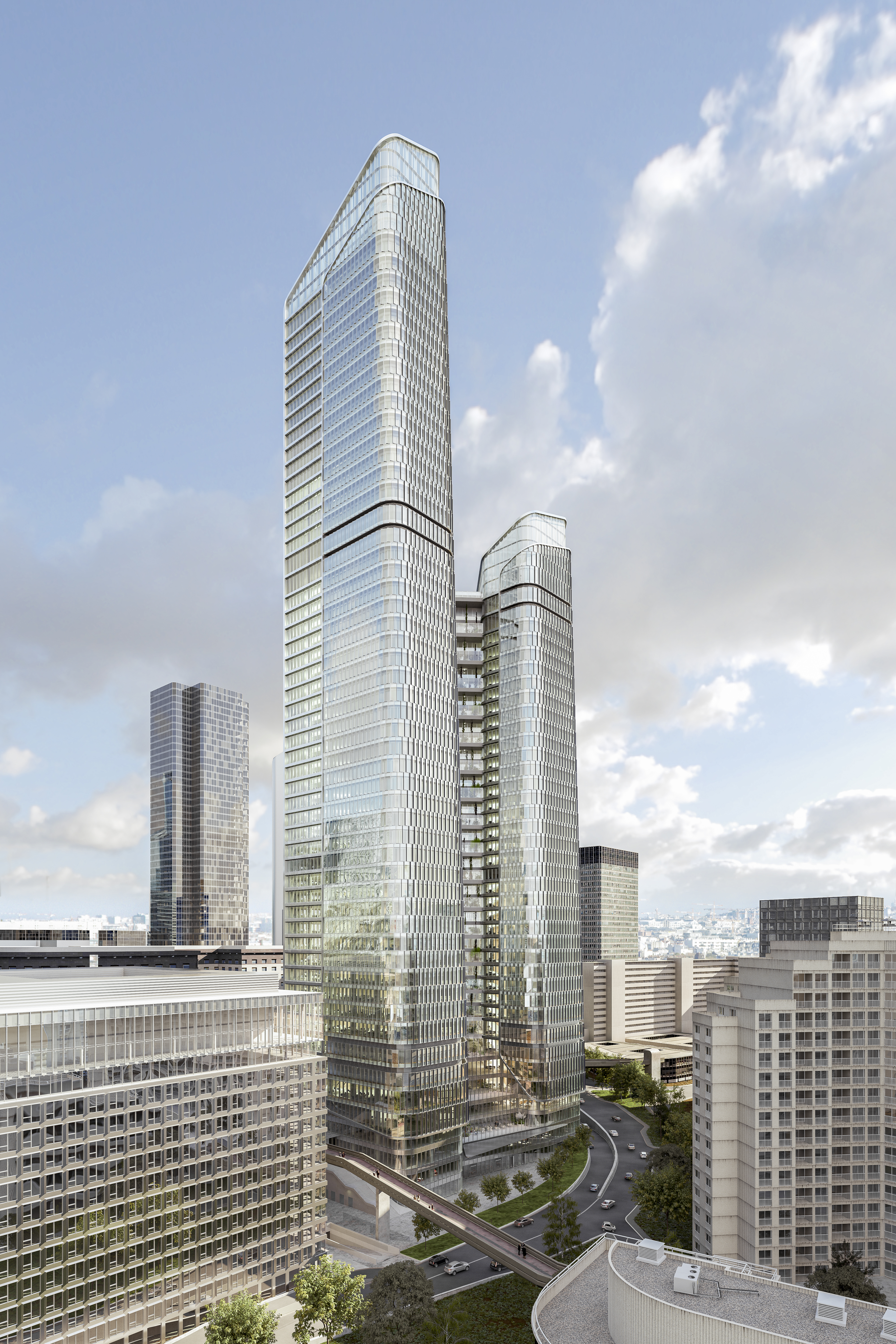 Link tower. Париж небоскребы Дефанс. Nanterre. Жилые башни Дефанс. Париж высотные здания буквой г.